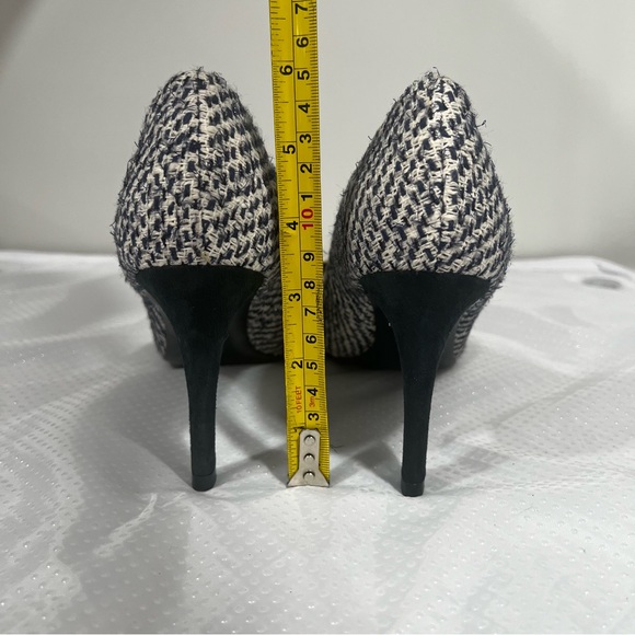 Tory Burch Cleo Tweed & Silk Bow Pump Women’s Sz 7.5 - Picture 11 of 13